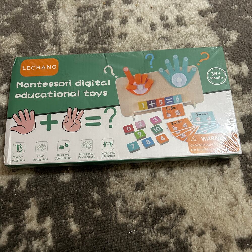Montessori Learning Numbers Finger Counting Math Toy Top Bright (NWT)